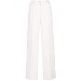 PINKO pantaloni PUREZA ampi in crèpe fluido WHITE