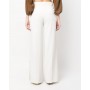 PINKO pantaloni PUREZA ampi in crèpe fluido WHITE