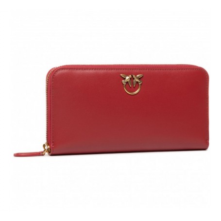 PINKO portafoglio zip-around in pelle RUBY RED