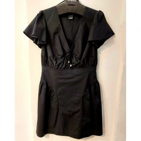 PINKO mini abito AMMIREVOLE popeline BLACK