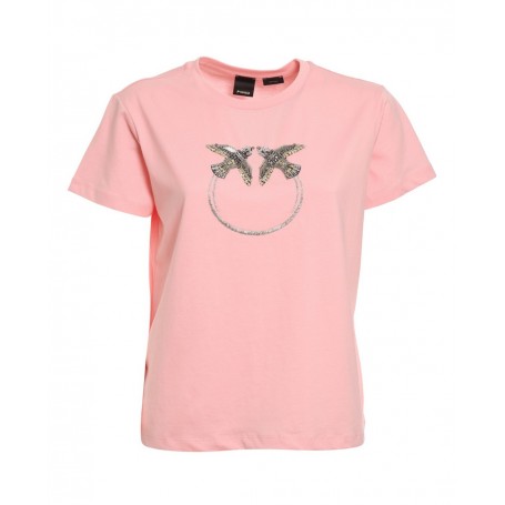 PINKO t-shirt QUENTIN 3 con logo PINK