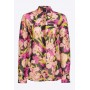 PINKO camicia SMORZARE georgette st. Iris MULT.NERO