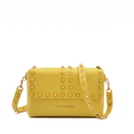 LA CARRIE borsa tracollina gialla con borchiette GIALLO