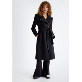 LIUJO cappotto con zip laterale NERO