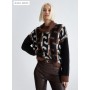 LIUJO dolcevita con logo jacquard MARRONE/NERO/BIANCO