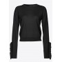 PINKO pullover TIGRE in lana con rouches NERO