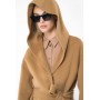 PINKO cappotto lungo EKELON con cappuccio in panno CAMMELLO