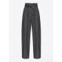 PINKO pantalone in flanella con cintura PACMAN in flanella DARK GREY