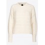 PINKO maglione DROMEDARIO alpaca e lana Love Birds WHITE
