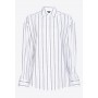 PINKO camicia COPENAGHEN cotone stretch a riga doppia BIANCO/NERO