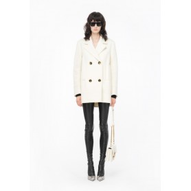 PINKO cappotto caban EXPORT in panno BIANCO