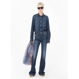 PINKO camicia CAROLINE in denim twill leggero BLUE