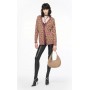 PINKO cardigan jacquard logo Love Birds CAMMELLO/NERO/FUXIA