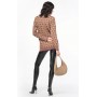PINKO cardigan jacquard logo Love Birds CAMMELLO/NERO/FUXIA