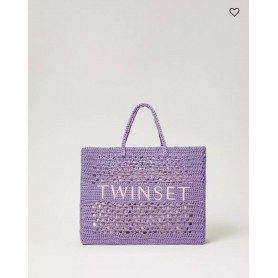 TWINSET borsa shopper 'Bohèmien' crochet LILLA GIACINTO