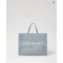 TWINSET borsa shopper 'Bohèmien' crochet BLUE TEA