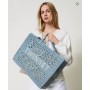 TWINSET borsa shopper 'Bohèmien' crochet BLUE TEA