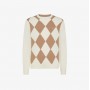 SUN68 maglia jacquard in lana e cashmere BIANCO/PANNA