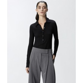 PINKO polo PORTAFOTO jersey fluido NERO