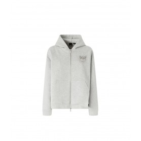 PINKO felpa GESSO con zip e cappuccio GREY