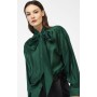 DIXIE camicia effetto satin con fiocco e bottoni VERDE SMERALDO
