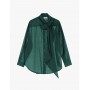 DIXIE camicia effetto satin con fiocco e bottoni VERDE SMERALDO