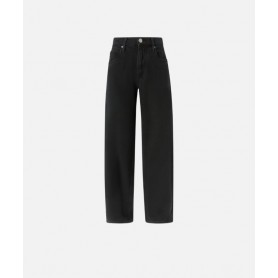 PINKO jeans ESTELLE baloon in denim bull morbido BLACK
