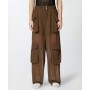 PINKO pantaloni SOTTOCASA cargo in georgette trasparente VERDE OLD