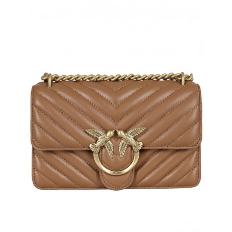 PINKO Mini Love Bag One Chevron BROWN