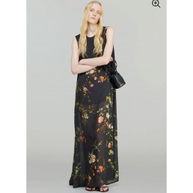 SEMICOUTURE abito NEREA lungo in georgette stampa fiori