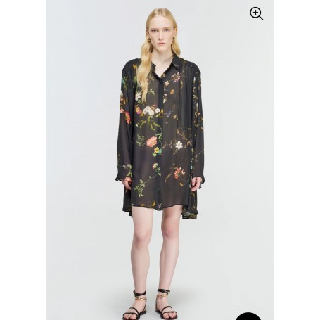 SEMICOUTURE abito JADE in georgette stampa fiori
