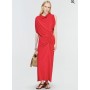 SEMICOUTURE abito SANTIAGO in crepe de chine ROSSO PAPRIKA