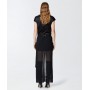 PINKO gonna INVECE NO lunga in georgette NERO