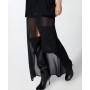PINKO gonna INVECE NO lunga in georgette NERO