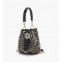 LA CARRIE Seccchielo Mirror in raffia BLACK