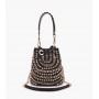 LA CARRIE Seccchielo Mirror in raffia BLACK