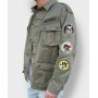BERNA giacca uomo sahariana con patch MILITARE