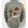 BERNA giacca uomo sahariana con patch MILITARE