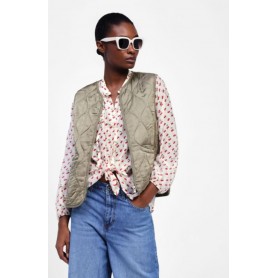 DIXIE gilet trapuntato con chiusura zip VERDE MENTA