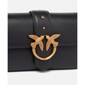 PINKO borsa a spalla morbida Mini Love Bag in pelle BLACK