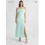 LIUJO vestito elegante con piume VERDE ACQUA