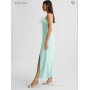 LIUJO vestito elegante con piume VERDE ACQUA