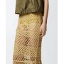 PINKO gonna CRISPO lunga effetto crochet fantasia YELLOW