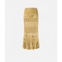 PINKO gonna CRISPO lunga effetto crochet fantasia YELLOW