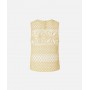 PINKO top GONZANO senza maniche crochet traforato YELLOW