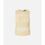 PINKO top GONZANO senza maniche crochet traforato YELLOW