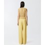 PINKO top GONZANO senza maniche crochet traforato YELLOW