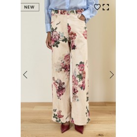 SOUVENIR pantalone cotone stampa fiori