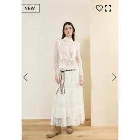 SOUVENIR gonna pizzo con fodera BIANCO