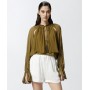 PINKO blusa VALIUM in georgette a righe verticali GREEN